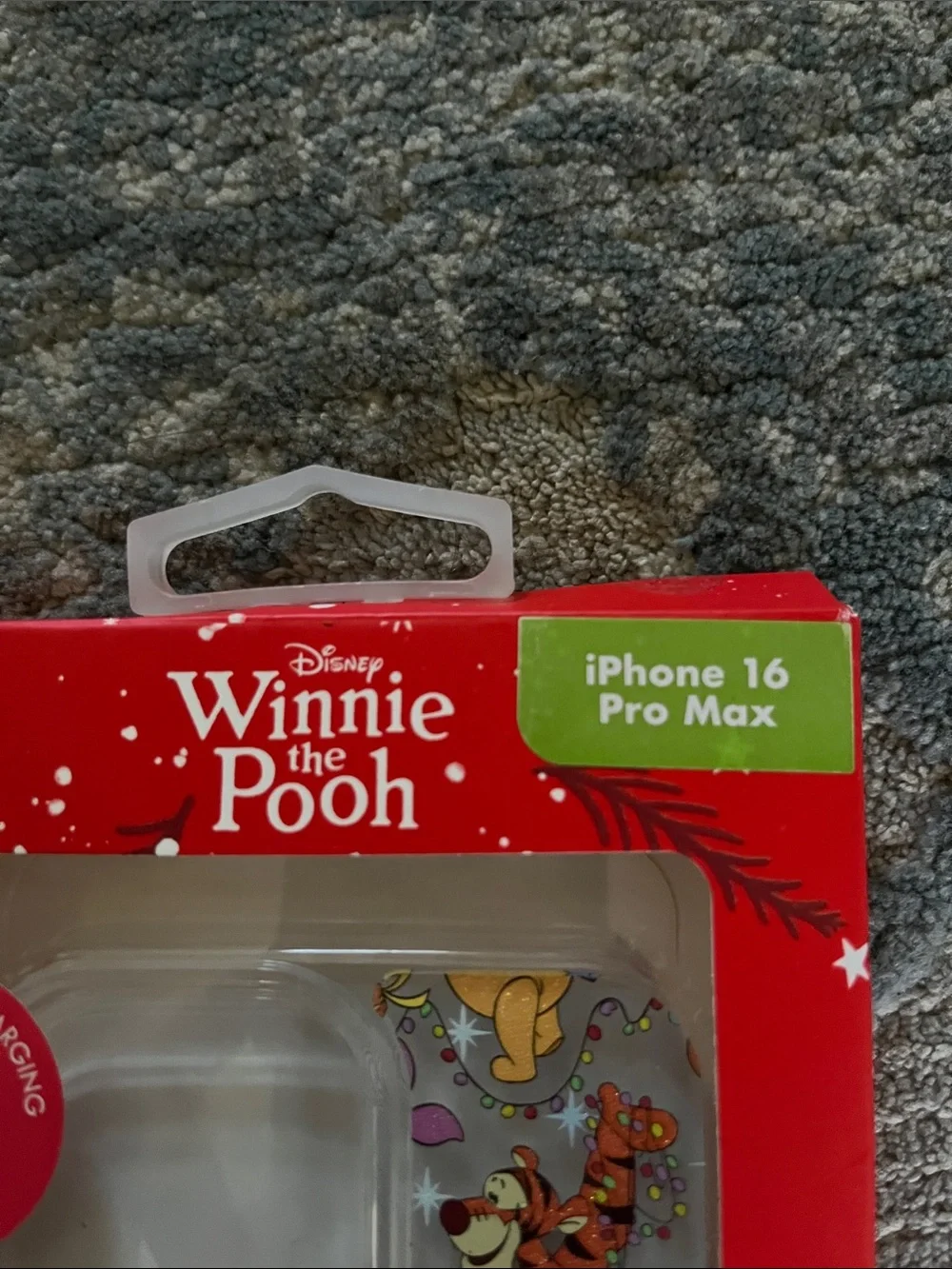 Disney Winnie the Pooh Clear Phone Case with Red and Yellow Accents